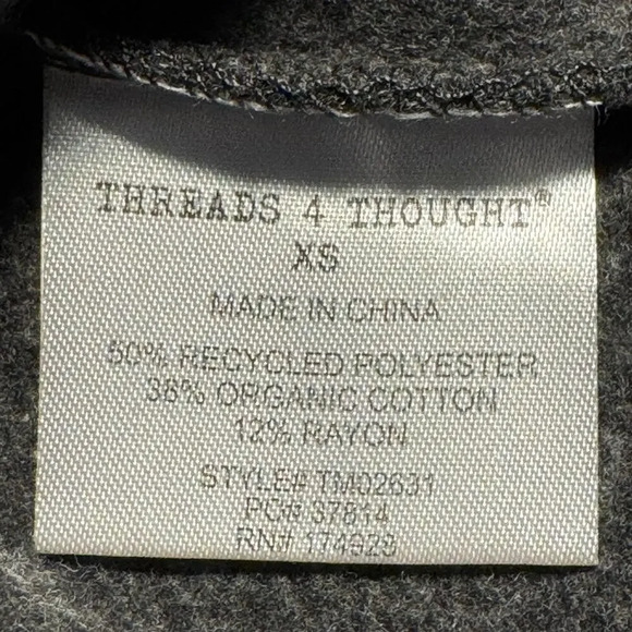 NEW Threads 4 Thought Men’s XS Triblend Raglan Colorblock Zip Fleece Hoodie NWT - Picture 5 of 6